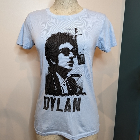 Band tee Bob Dylan T-shirt  woman's size L  slim fit - Picture 2 of 6